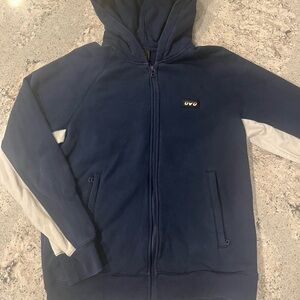 OVO Navy and Gray Zip Up Sweater